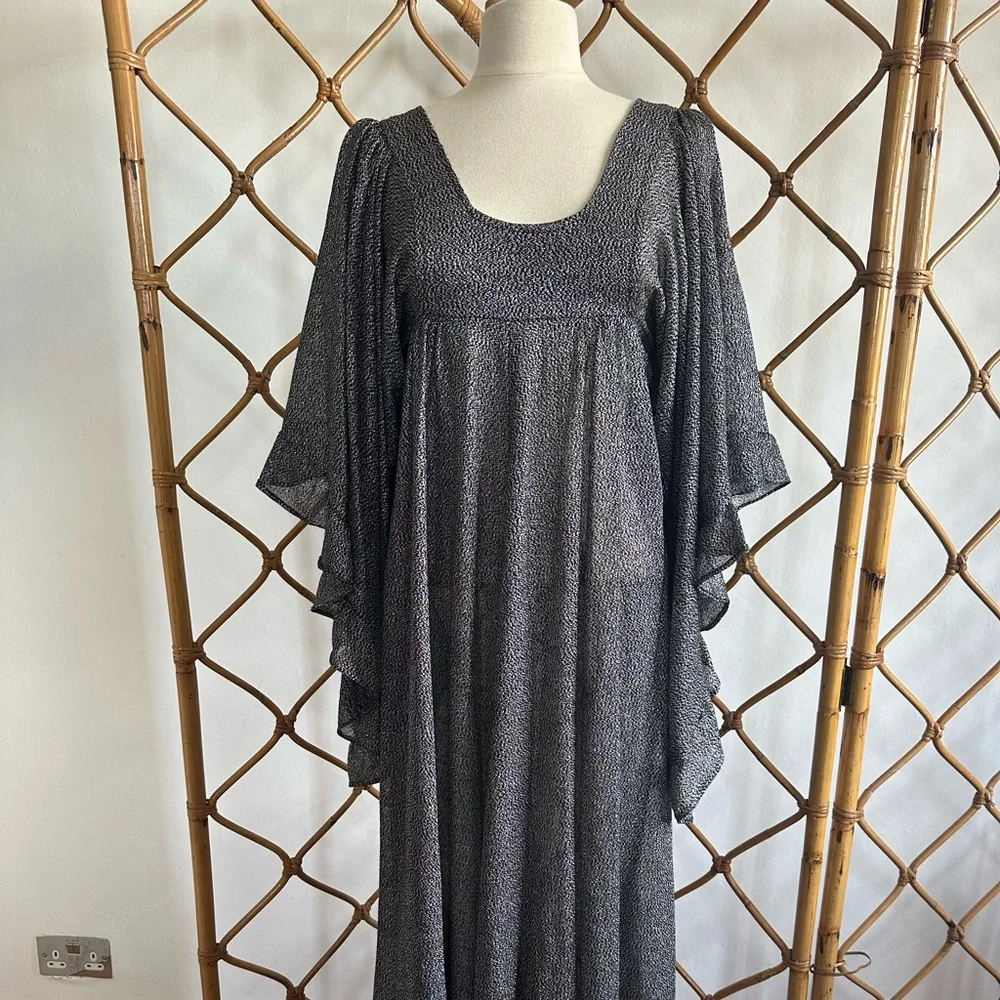 Rare Vintage 70s Lurex Angel Wing Dress - Picture 1 of 7